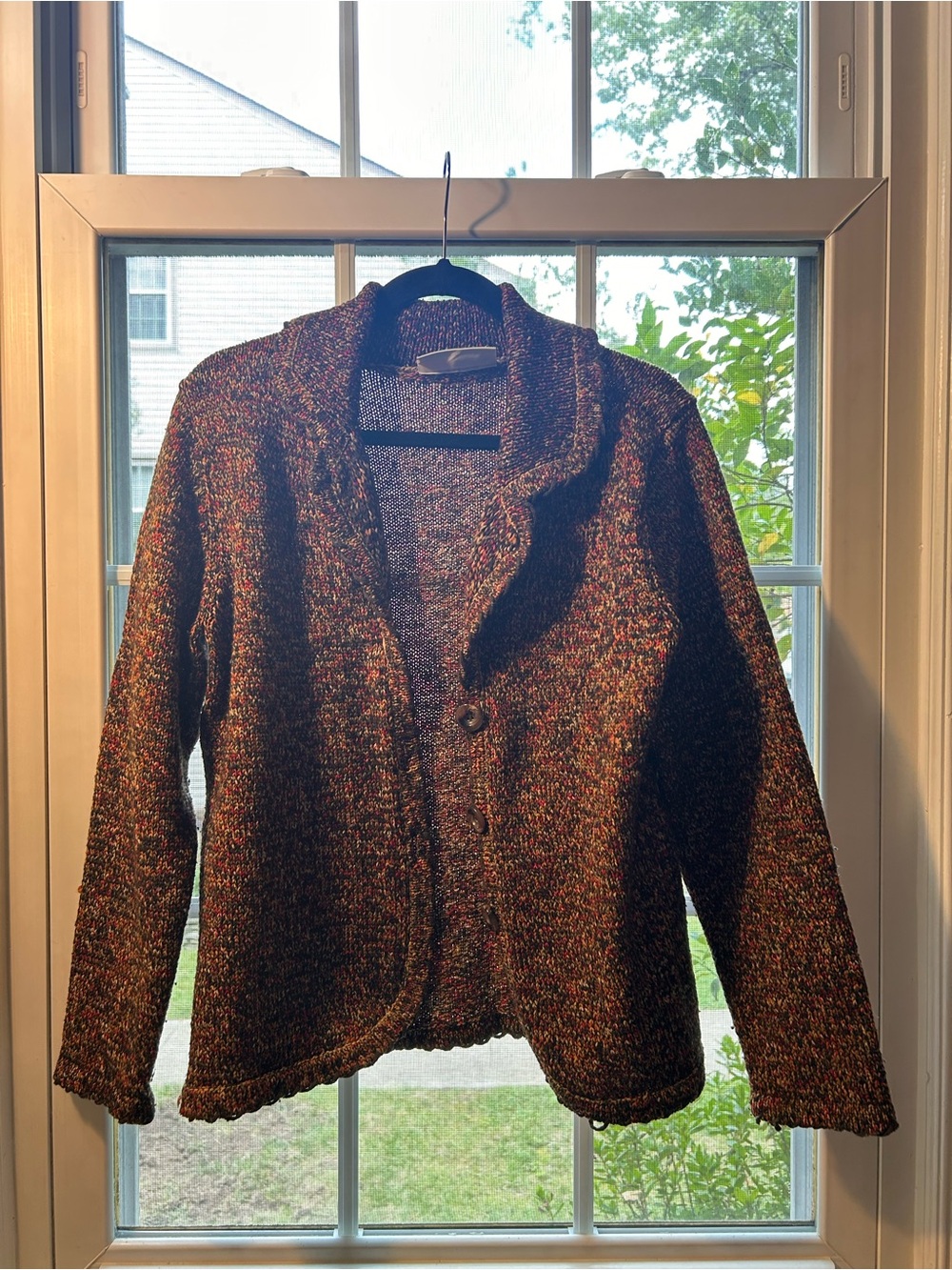 **Vintage First Issue by Liz Claiborne Multicolor Knit Cardigan Jacket – Brown/R